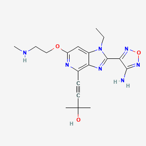 4-(2-(4-amino-1,2,5-oxadiazol-3-yl)-1-ethyl-6-(2-(methylamino)ethoxy)-1H-imidazo[4,5-c]pyridin-4-yl)-2-methylbut-3-yn-2-ol