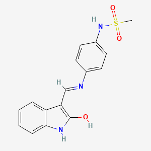 N-(4-{[(Z)-(2-oxo-1,2-dihydro-3H-indol-3-ylidene)methyl]amino}phenyl)methanesulfonamide