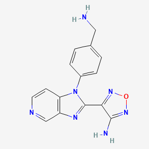 molecular formula C15H13N7O B10755552 4-[1-(4-Aminomethyl-phenyl)-1H-imidazo[4,5-c]pyridin-2-yl]-furazan-3-ylamine 