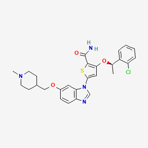 3-[(1R)-1-(2-chlorophenyl)ethoxy]-5-{6-[(1-methylpiperidin-4-yl)methoxy]-1H-1,3-benzodiazol-1-yl}thiophene-2-carboxamide