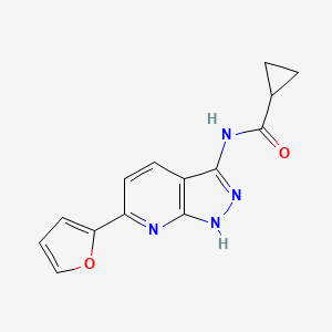 N-[6-(furan-2-yl)-1H-pyrazolo[3,4-b]pyridin-3-yl]cyclopropanecarboxamide