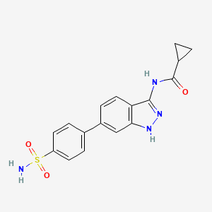 N-[6-(4-sulfamoylphenyl)-1H-indazol-3-yl]cyclopropanecarboxamide