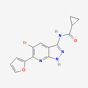 N-[5-bromo-6-(furan-2-yl)-1H-pyrazolo[3,4-b]pyridin-3-yl]cyclopropanecarboxamide