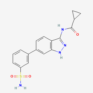 N-[6-(3-sulfamoylphenyl)-1H-indazol-3-yl]cyclopropanecarboxamide