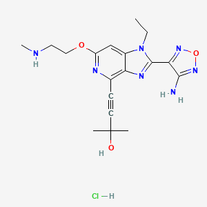 4-[2-(4-Amino-1,2,5-oxadiazol-3-yl)-1-ethyl-6-[2-(methylamino)ethoxy]imidazo[4,5-c]pyridin-4-yl]-2-methylbut-3-yn-2-ol;hydrochloride