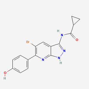 N-(5-bromo-6-(4-hydroxyphenyl)-1H-pyrazolo[3,4-b]pyridin-3-yl)cyclopropanecarboxamide