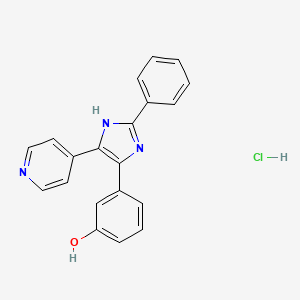 3-(2-phenyl-5-pyridin-4-yl-1H-imidazol-4-yl)phenol;hydrochloride