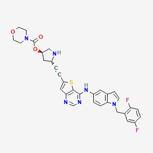 (3R,5S)-5-((4-((1-(2,5-Difluorobenzyl)-1H-indol-5-yl)amino)thieno[3,2-d]pyrimidin-6-yl)ethynyl)pyrrolidin-3-yl morpholine-4-carboxylate