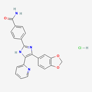 4-[4-(1,3-benzodioxol-5-yl)-5-pyridin-2-yl-1H-imidazol-2-yl]benzamide;hydrochloride