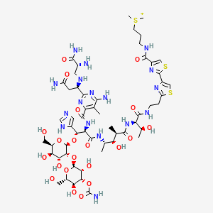 3-[[2-[2-[2-[[(2R,3S)-2-[[(2R,3R,4S)-4-[[(2R,3S)-2-[[6-amino-2-[(1R)-3-amino-1-[[(2R)-2,3-diamino-3-oxopropyl]amino]-3-oxopropyl]-5-methylpyrimidine-4-carbonyl]amino]-3-[(2R,3R,4R,5R,6R)-3-[(2S,3R,4R,5S,6S)-4-carbamoyloxy-3,5-dihydroxy-6-(hydroxymethyl)oxan-2-yl]oxy-4,5-dihydroxy-6-(hydroxymethyl)oxan-2-yl]oxy-3-(1H-imidazol-5-yl)propanoyl]amino]-3-hydroxy-2-methylpentanoyl]amino]-3-hydroxybutanoyl]amino]ethyl]-1,3-thiazol-4-yl]-1,3-thiazole-4-carbonyl]amino]propyl-dimethylsulfanium