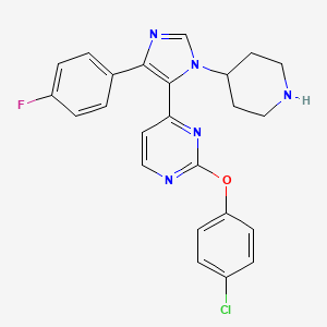 2-(4-Chloro-phenoxy)-4-[5-(4-fluoro-phenyl)-3-piperidin-4-yl-3H-imidazol-4-yl]-pyrimidine