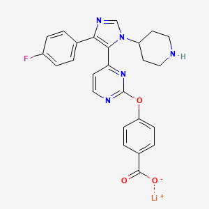 Lithium;4-[4-[5-(4-fluorophenyl)-3-piperidin-4-ylimidazol-4-yl]pyrimidin-2-yl]oxybenzoate