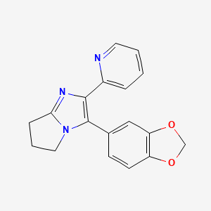 molecular formula C18H15N3O2 B10755717 3-(benzo[d][1,3]dioxol-5-yl)-2-(pyridin-2-yl)-6,7-dihydro-5H-pyrrolo[1,2-a]imidazole 