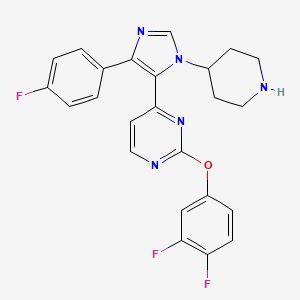 2-(3,4-difluorophenoxy)-4-(4-(4-fluorophenyl)-1-(piperidin-4-yl)-1H-imidazol-5-yl)pyrimidine