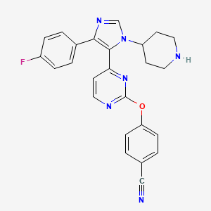 4-{4-[5-(4-Fluoro-phenyl)-3-piperidin-4-yl-3H-imidazol-4-yl]-pyrimidin-2-yloxy}-benzonitrile