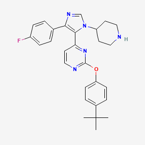 2-(4-tert-Butyl-phenoxy)-4-[5-(4-fluoro-phenyl)-3-piperidin-4-yl-3H-imidazol-4-yl]-pyrimidine