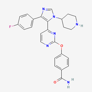 4-{4-[5-(4-Fluoro-phenyl)-3-piperidin-4-yl-3H-imidazol-4-yl]-pyrimidin-2-yloxy}-benzamide