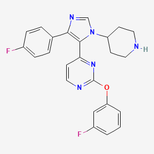 2-(3-Fluoro-phenoxy)-4-[5-(4-fluoro-phenyl)-3-piperidin-4-yl-3H-imidazol-4-yl]-pyrimidine