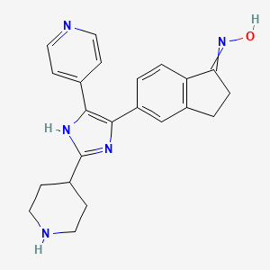 5-(2-Piperidin-4-yl-5-pyridin-4-yl-1H-imidazol-4-yl)-indan-1-one Oxime