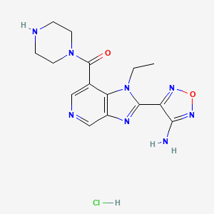 [2-(4-Amino-1,2,5-oxadiazol-3-yl)-1-ethylimidazo[4,5-c]pyridin-7-yl]-piperazin-1-ylmethanone;hydrochloride