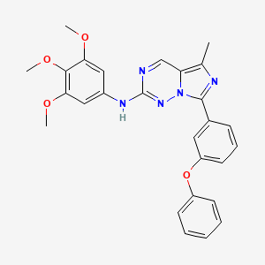 molecular formula C27H25N5O4 B10755818 5-methyl-7-(3-phenoxyphenyl)-N-(3,4,5-trimethoxyphenyl)imidazo[5,1-f][1,2,4]triazin-2-amine 