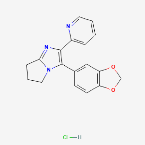 molecular formula C18H16ClN3O2 B10755845 3-(1,3-benzodioxol-5-yl)-2-pyridin-2-yl-6,7-dihydro-5H-pyrrolo[1,2-a]imidazole;hydrochloride 