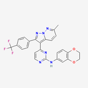 molecular formula C26H19F3N6O2 B10755858 Pyrazolo[1,5-b]pyridazine deriv. 97 