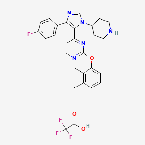 2-(2,3-Dimethylphenoxy)-4-[5-(4-fluorophenyl)-3-piperidin-4-ylimidazol-4-yl]pyrimidine;2,2,2-trifluoroacetic acid