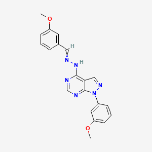 1-(3-methoxyphenyl)-N-[(3-methoxyphenyl)methylideneamino]pyrazolo[3,4-d]pyrimidin-4-amine