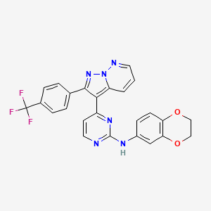 molecular formula C25H17F3N6O2 B10755864 Pyrazolo[1,5-b]pyridazine deriv. 76 