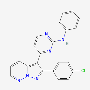 molecular formula C22H15ClN6 B10755866 4-[2-(4-chlorophenyl)pyrazolo[1,5-b]pyridazin-3-yl]-N-phenylpyrimidin-2-amine 