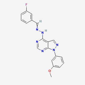 N-[(3-fluorophenyl)methylideneamino]-1-(3-methoxyphenyl)pyrazolo[3,4-d]pyrimidin-4-amine