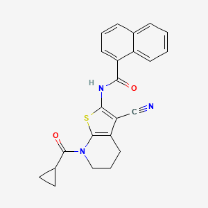 molecular formula C23H19N3O2S B10755882 1-Naphthalenecarboxamide, N-[3-cyano-7-(cyclopropylcarbonyl)-4,5,6,7-tetrahydrothieno[2,3-b]pyridin-2-yl]- 