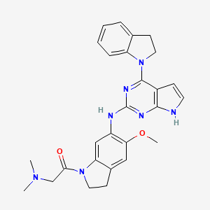 2-(dimethylamino)-1-(6-(4-(indolin-1-yl)-7H-pyrrolo[2,3-d]pyrimidin-2-ylamino)-5-methoxyindolin-1-yl)ethanone