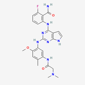 2-((2-((5-(2-(Dimethylamino)acetamido)-2-methoxy-4-methylphenyl)amino)-7H-pyrrolo[2,3-d]pyrimidin-4-yl)amino)-6-fluorobenzamide