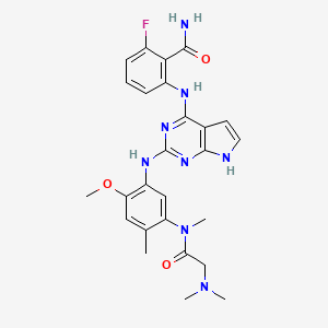 2-((2-((5-(2-(Dimethylamino)-N-methylacetamido)-2-methoxy-4-methylphenyl)amino)-7H-pyrrolo[2,3-d]pyrimidin-4-yl)amino)-6-fluorobenzamide