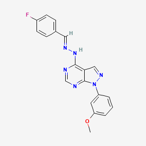 (E)-4-(2-(4-Fluorobenzylidene)hydrazinyl)-1-(3-methoxyphenyl)-1H-pyrazolo[3,4-d]pyrimidine