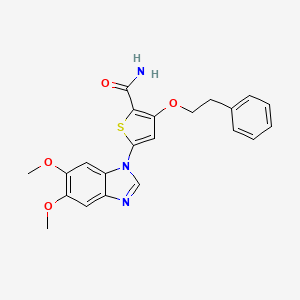 5-[5,6-bis(methyloxy)-1H-benzimidazol-1-yl]-3-[(2-phenylethyl)oxy]-2-thiophenecarboxamide