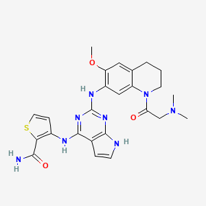 3-(2-(1-(2-(dimethylamino)acetyl)-6-methoxy-1,2,3,4-tetrahydroquinolin-7-ylamino)-7H-pyrrolo[2,3-d]pyrimidin-4-ylamino)thiophene-2-carboxamide