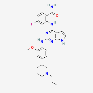 4-Fluoro-2-((2-((2-methoxy-4-(1-propylpiperidin-3-yl)phenyl)amino)-7H-pyrrolo[2,3-d]pyrimidin-4-yl)amino)benzamide