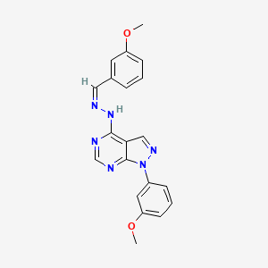 1-(3-methoxyphenyl)-N-[(Z)-(3-methoxyphenyl)methylideneamino]pyrazolo[3,4-d]pyrimidin-4-amine