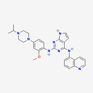 N2-(4-(4-isopropylpiperazin-1-yl)-2-methoxyphenyl)-N4-(quinolin-5-yl)-7H-pyrrolo[2,3-d]pyrimidine-2,4-diamine