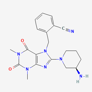 molecular formula C20H23N7O2 B10756027 2-({8-[(3R)-3-Aminopiperidin-1-YL]-1,3-dimethyl-2,6-dioxo-1,2,3,6-tetrahydro-7H-purin-7-YL}methyl)benzonitrile 