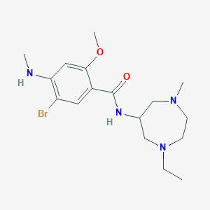 5-bromo-N-(1-ethyl-4-methyl-1,4-diazepan-6-yl)-2-methoxy-4-(methylamino)benzamide