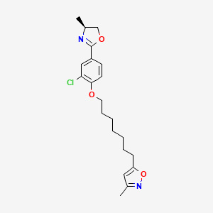 molecular formula C21H27ClN2O3 B10756037 5-(7-(6-Chloro-4-(5-hydro-4-methyl-2-oxazolyl)phenoxy)heptyl)-3-methyl isoxazole 