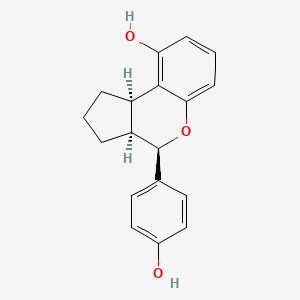 molecular formula C18H18O3 B10756049 (3AS,4R,9BR)-4-(4-Hydroxyphenyl)-1,2,3,3A,4,9B-hexahydrocyclopenta[C]chromen-9-OL 