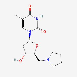 molecular formula C14H21N3O4 B10756104 1-(2,5-Dideoxy-5-Pyrrolidin-1-Yl-Beta-L-Erythro-Pentofuranosyl)-5-Methylpyrimidine-2,4(1h,3h)-Dione 