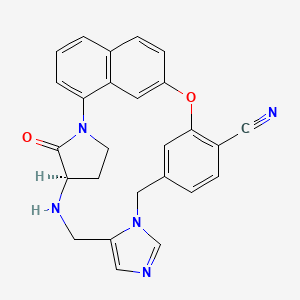 (20s)-19,20,21,22-Tetrahydro-19-oxo-5h-18,20-ethano-12,14-etheno-6,10-metheno-18h-benz[d]imidazo[4,3-k][1,6,9,12]oxatriaza-cyclooctadecosine-9-carbonitrile