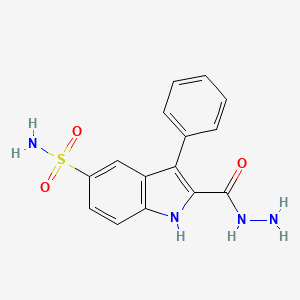 2-(hydrazinocarbonyl)-3-phenyl-1H-indole-5-sulfonamide