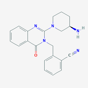 molecular formula C21H21N5O B10756233 2-({2-[(3r)-3-Aminopiperidin-1-Yl]-4-Oxoquinazolin-3(4h)-Yl}methyl)benzonitrile 